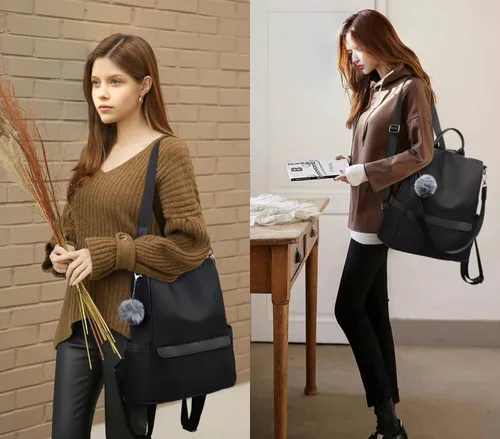 Vista 2 de go-done Mochila para mujer, Negro-negro, Moda