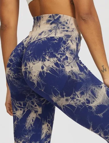 Vista 4 de SEASUM, Leggings de cintura alta con contorno de sonrisa, sin costuras, para entrenamiento, gimnasio, Yoga. Pantalones deportivos