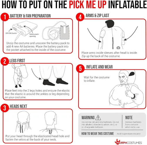 Vista 6 de Jetpack - Disfraz inflable Pick Me Up traje de gran ilusión de disfraces talla única Multicolor surtido