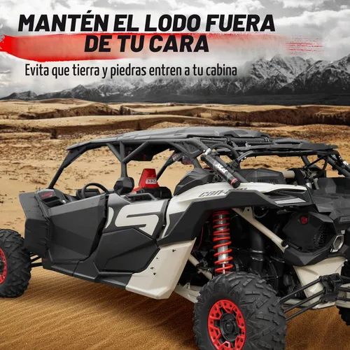 Vista 3 de A & UTV PRO Deflector de guardabarros izquierdo para Can-Am Maverick X3 Max Turbo R Xds 2017-2024 2025, extensiones combinadas para guardabarros