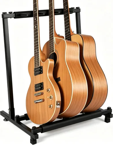 Vista 7 de 5 soportes para guitarra con diseño plegable, soporte de guitarra