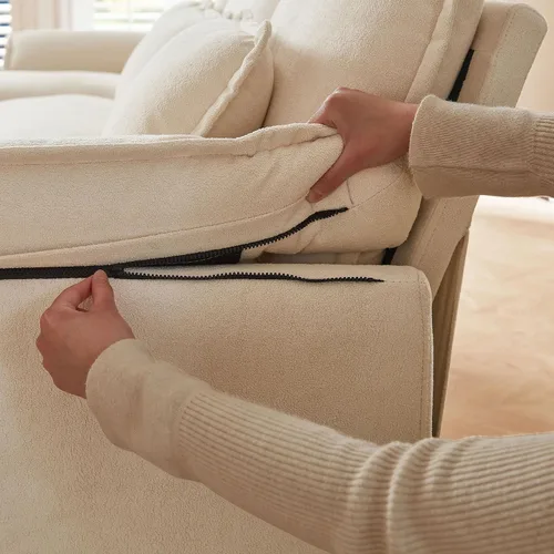 Vista 6 de Comfy - Sofá seccional con almohadas lumbares, moderno sofá en forma de U de 105 pulgadas con doble diván y asiento profundo, sofás seccionales