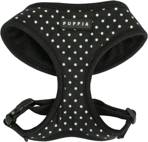 Vista 7 de Puppia Dotty Arnés para perro A (sobre la cabeza), arnés de moda con patrón de lunares, para primavera y verano, para perros pequeños, beige