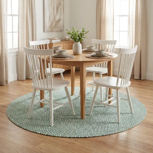 Vista 45 de Super Area Rugs - Alfombra trenzada de algodón de tres colores para granja, estilo búfalo a cuadros, negro, blanco, gris, 2 x 3 pies, rectangular