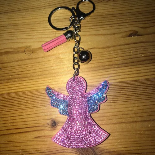 Vista 7 de Popfizzy Llaveros de diamantes de imitación para mujeres y niñas, llaveros de mochila brillantes, dijes para bolso, llavero divertido, regalo genial