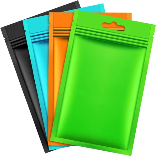 Vista 9 de 200 piezas de bolsas Mylar Zip Lock. Bolsas de papel de aluminio, plano metálico Mylar Foil plano, bolsas ZipLock de almacenamiento de alimentos.