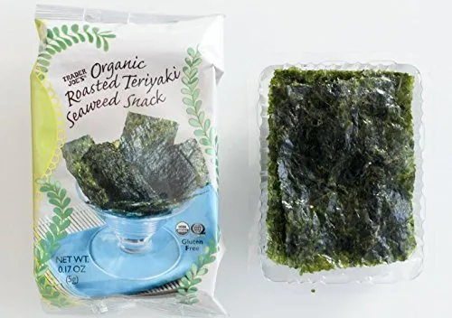 Vista 2 de Trader Joe's Bocadillo de algas teriyaki tostadas orgánicas (paquete de 6)