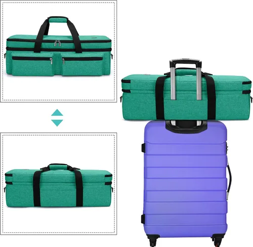 Vista 5 de LUXJA Bolsa de doble capa para Cricut Explore Air (Air2) y Maker, verde Verde Oscuro