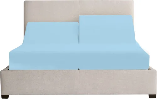 Vista 32 de Cottingon Juego de sábanas de 5 piezas tamaño King dividido para camas dobles ajustables, sábanas de microfibra de lujo suave XL para colchón