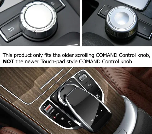 Vista 2 de iJDMTOY Cubierta de rueda de aluminio anodizado azul para consola central de control de mando compatible con Mercedes A B C E S CLA GLA GLK ML GL