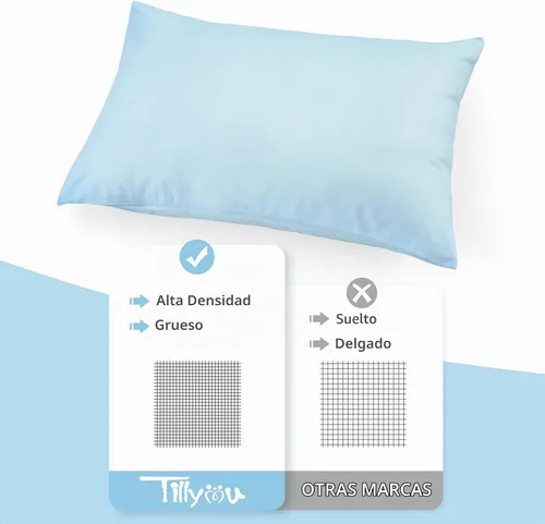 Vista 4 de TILLYOU Paquete de 2 fundas de almohada para niños pequeños con cierre de sobre, 13" x 18" de microfibra sedosa y suave, fundas de almohada de viaje