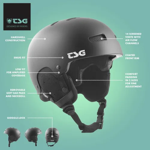 Vista 2 de TSG - Casco de snowboard Gravity Asian Fit - Esquí/nieve, protección rígida, afinado, comodidad de ajuste cómodo, rellenos ajustables, almohadillas