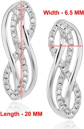 Vista 3 de Aretes de diamantes de 14 cttw en oro blanco de 10 quilates, Oro blanco Diamante, Diamante
