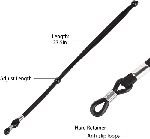 Vista 5 de QINGZHE 6 cadenas de correa para gafas para mujer, antideslizantes, alrededor del cuello, correas de cuero ajustables