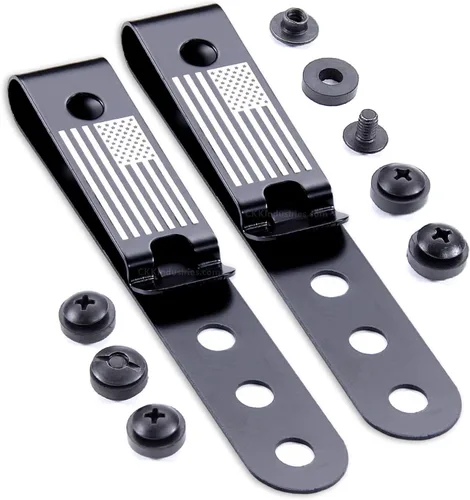 Vista 31 de HolsterSmith - Clip universal de metal para cinturón para hacer fundas, modelo 5, (3 agujeros), color negro táctico