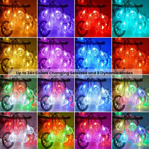 Vista 2 de OMIKA Luces de Cadena de Interior que Cambian de Color con Enchufe USB, 16.5 pies 50 LEDs Luces de Hadas de Globo de Cristal con Control Remoto