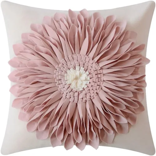 Vista 13 de OiseauVoler Fundas de almohada hechas a mano de 18 x 18 pulgadas, fundas de cojín de girasol 3D azules, fundas de almohada decorativas para sofá
