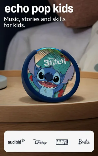 Vista 12 de Amazon Echo Pop Kids (último modelo): disfruta de audiolibros infantiles, rutinas para dormir y experiencias con Alexa+ para crear y aprender Disney