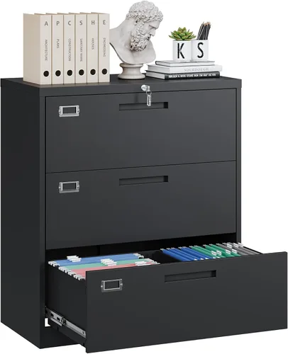 Vista 16 de Yizosh Archivador de 2 cajones con cerradura, gabinete de almacenamiento de archivos de oficina con bloqueo de metal con cajones, organizador