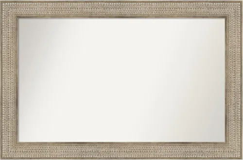 Vista 48 de Amanti Art Espejo de baño plateado para sobre fregadero, 26 x 26 pulgadas, espejo cuadrado de níquel pulido, marco de madera tradicional mediano, se