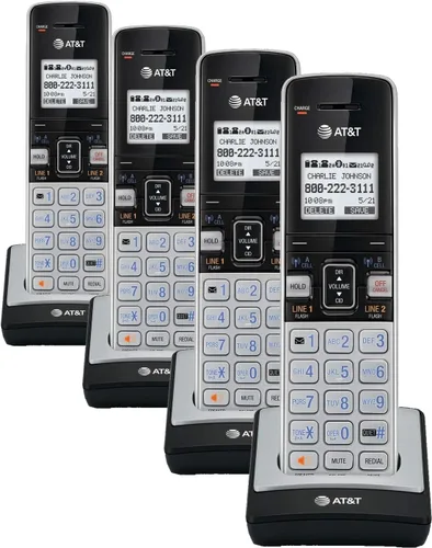 Vista 17 de Teléfono AT&T DECT 6.0 con identificador de llamadas y llamada en espera, Plateado/Negro