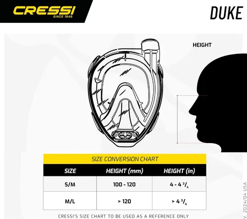 Vista 5 de Cressi Máscara facial completa de snorkel para adultos - Vista amplia y clara, sistema antivaho - Respiración fácil: la seguridad primero - Nuevo