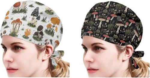 Vista 103 de Babrukda Paquete de 2 gorras con banda para el sudor ajustable con lazo en la espalda, gorro divertido