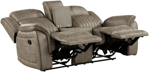Vista 7 de Lexicon Centeroak - Juego de sofá reclinable manual de microfibra de 2 piezas, color marrón arena
