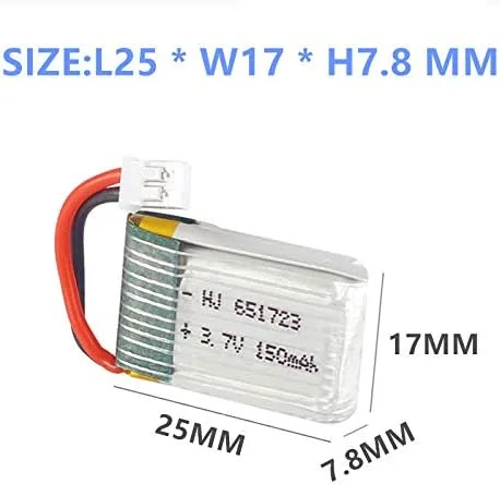 Vista 3 de Batería Lipo de 3.7V 150mAh para JJRC H36 Eachine E010 E011 GoolRC T36 RC Quadcopter 5 Pack con cargador de batería 5 en 1