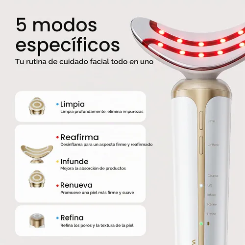 Vista 8 de Wavytalk Esculpir el dispositivo facial de la microcorriente del tiempo Oro champán