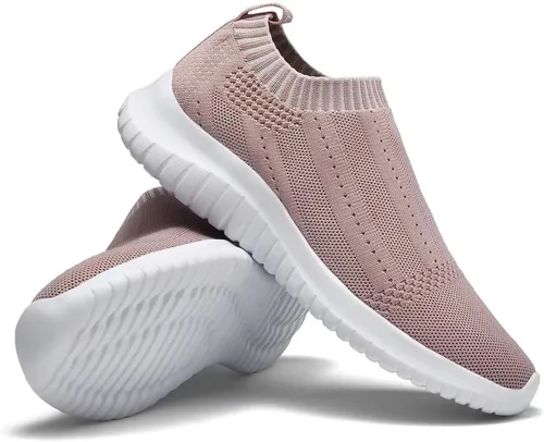 Vista 7 de konhill Zapatos deportivos antideslizantes para mujer, de malla transpirable, para trabajo, casuales, ligeros, para entrenamiento