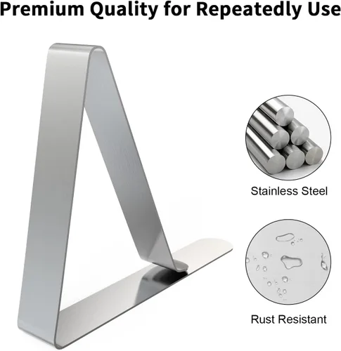 Vista 3 de TriPole - 16 clips para mantel grandes, abrazaderas para mesa de pícnic, abrazaderas de mantel de acero inoxidable para exteriores, hogar, cocina