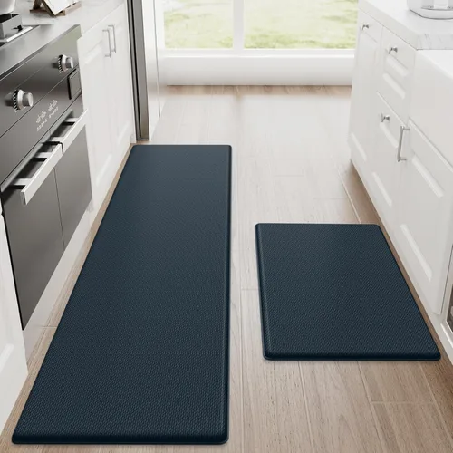 Vista 35 de StepRite Tapetes de cocina, 2 tapetes acolchados, antifatiga, para piso, de escritorio, antideslizante, impermeables, oficina, alfombras de 17.3 x