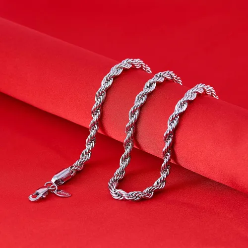 Vista 4 de LIFETIME JEWELRY Collar de cadena de cuerda de 0.236in para mujeres y hombres, chapado en oro real de 24 quilates, Chapado en oro, No es una piedra