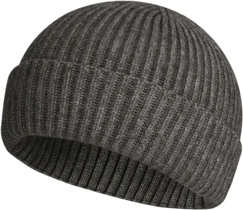 Vista 30 de ROYBENS Swag Wool Knit Cuff Short Fisherman Beanie for Men Women Winter Hat 1 albaricoque