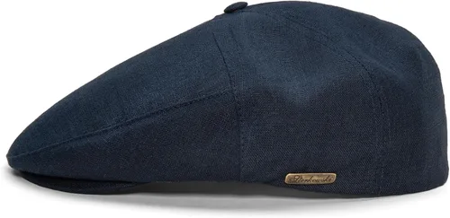 Vista 11 de Sterkowski Swede Cap Gorra plana 100% lino para hombres y mujeres Gorra de verano súper aireada de 5 paneles sin forro Negro