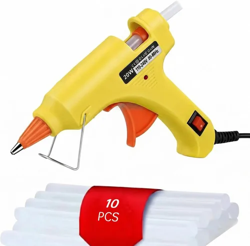 Vista 11 de Mini pistola de pegamento caliente 10 unids pegamento palo pistola de pegamento caliente conjunto para reparación rápida artista DIY arte hogar 20w
