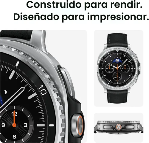Vista 2 de Samsung Galaxy Watch 8 Classic (2025) - Reloj inteligente Bluetooth de 46 mm, diseño de cojín, bisel giratorio, botón rápido, entrenador de dormir