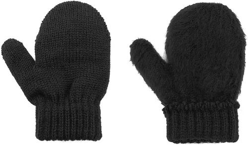 Vista 2 de Durio Conjunto de gorro y guantes de invierno para niños pequeños, sombreros de Papá Noel para niños, guantes de nieve cálidos y acogedores