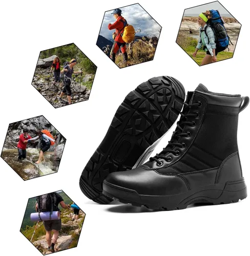 Vista 7 de Botas de trabajo tácticas militares para hombre, botas de combate de montañismo