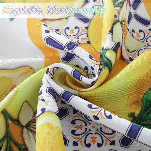 Vista 7 de SASTYBALE Mantel rectangular de limón de verano, resistente a las manchas, patrón geométrico vintage, lavable de poliéster para exteriores