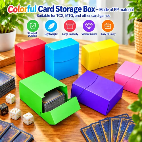Vista 4 de Leyndo Paquete de 12 cajas de cartas TCG, caja de almacenamiento de tarjetas intercambiables, gran capacidad con divisores, se adapta a más de 80