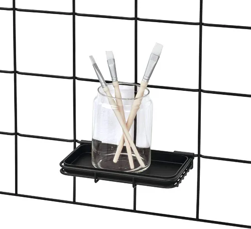 Vista 10 de InterDesign Jayce Sistema de pared metálica, panel de organización modular de rejilla para el almacenamiento adicional en la cocina