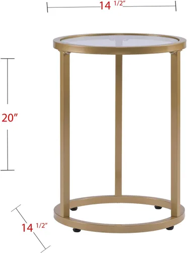 Vista 11 de SEI Furniture Evelyn Glam - Juego de mesa auxiliar nido (2 unidades), color dorado