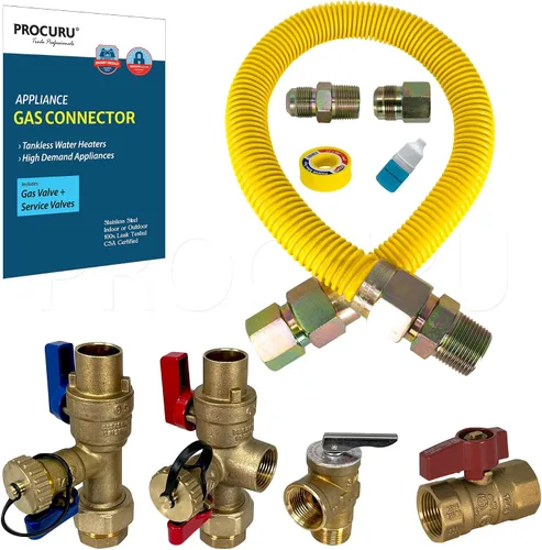 Vista 21 de PROCURU Conector de gas flexible universal FIP de 1 pulgada de diámetro exterior x 12 pulgadas (1 pie) x 3/4 pulgadas MIP x 3/4 pulgadas FIP