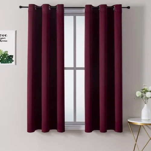 Vista 12 de ChrisDowa - Cortinas cortas para ventana de 40 pulgadas para dormitorio - Cortinas cortas con ojales y aislamiento térmico para oscurecer