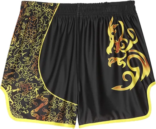 Vista 4 de MSemis Pantalones cortos de Muay Thai para hombre, para adultos, para lucha contra las artes marciales, pantalones cortos de kickboxing