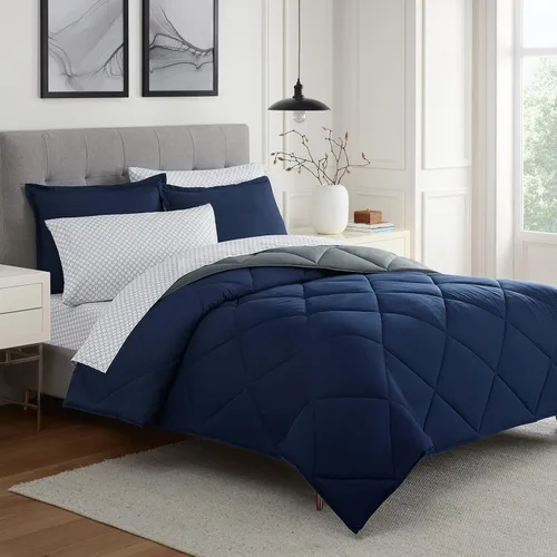 Vista 9 de Eclipse Sleep Solutions Jerry Cooling - Juego de ropa de cama de 5 piezas, tamaño individual/individual XL, color rojo y gris
