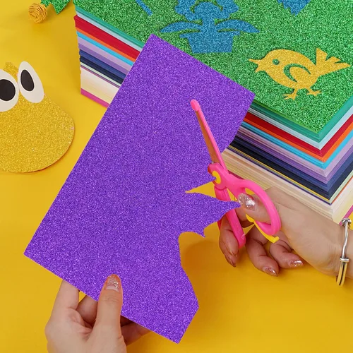Vista 6 de Papel de cartulina con purpurina, papeles con purpurina que no se desprende, papel para manualidades y proyectos de bricolaje, papel brillante