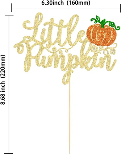 Vista 2 de Gyufise Decoración para pastel de calabaza pequeña, decoración de pastel de calabaza, baby shower, decoración de pastel temático de otoño, baby